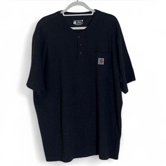Carhartt Men's Dark Grey Henley Shirt - Picture 1 of 4